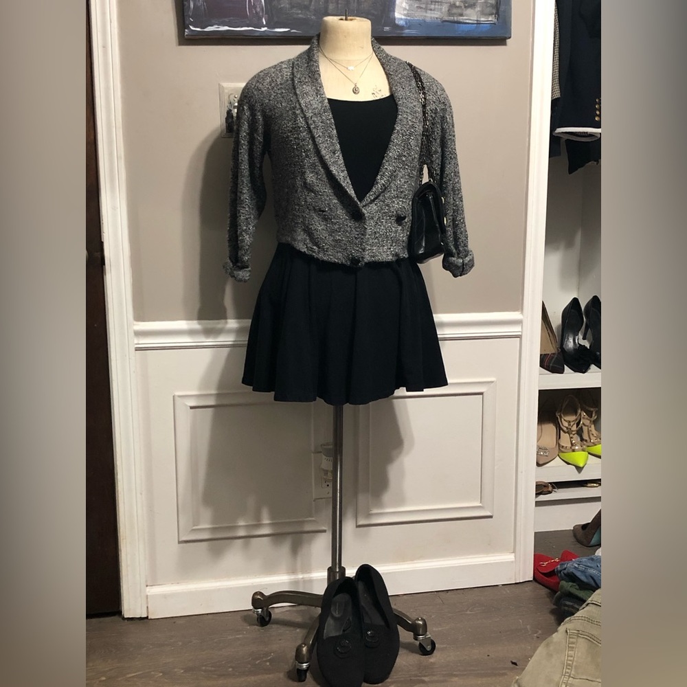 Grey Cropped Cardigan
